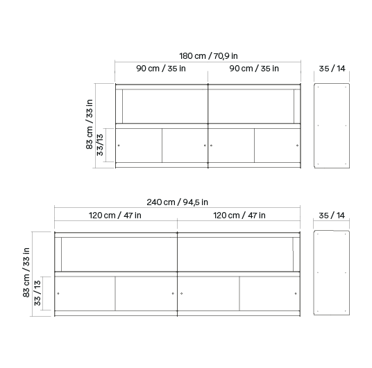 Plié Sideboard Extension 4 Doors