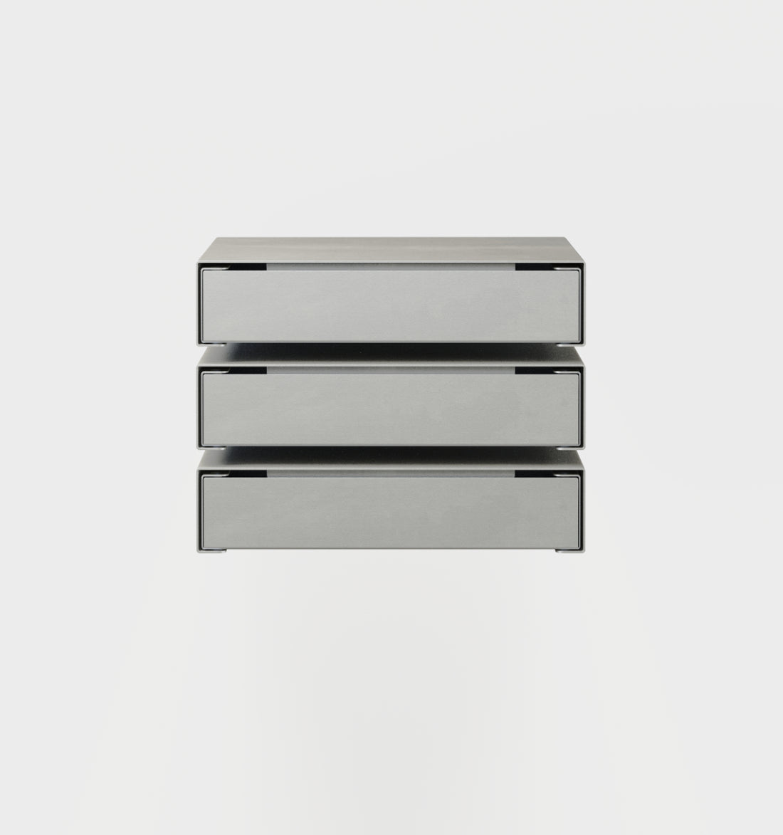 KGT Wall Drawers 3 Brushed Aluminium