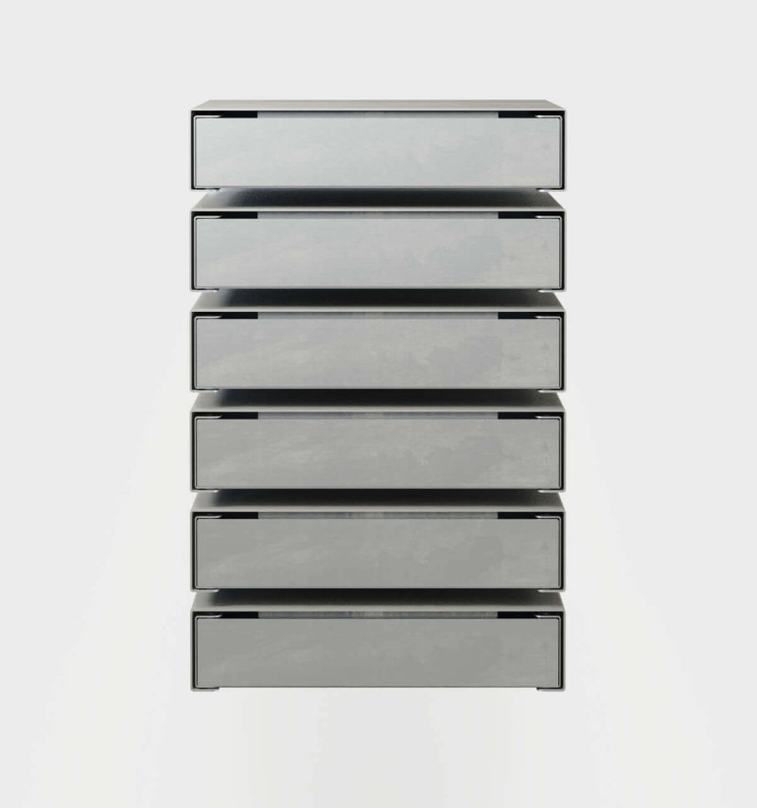 KGT Wall Drawers 6 Brushed Aluminium