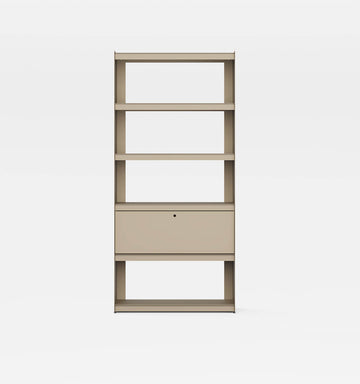 Plié Bookshelf 1 Tall Drawer Beige / 90 cm / 35 in