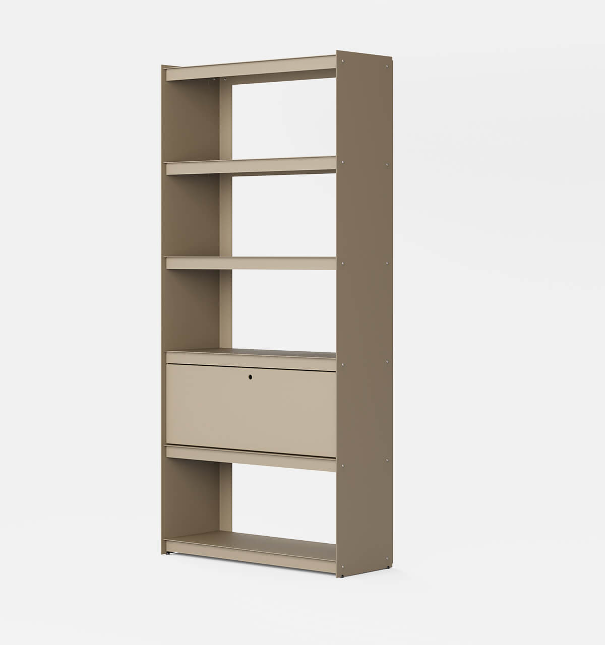 Plié Bookshelf 1 Tall Drawer Beige / 90 cm / 35 in
