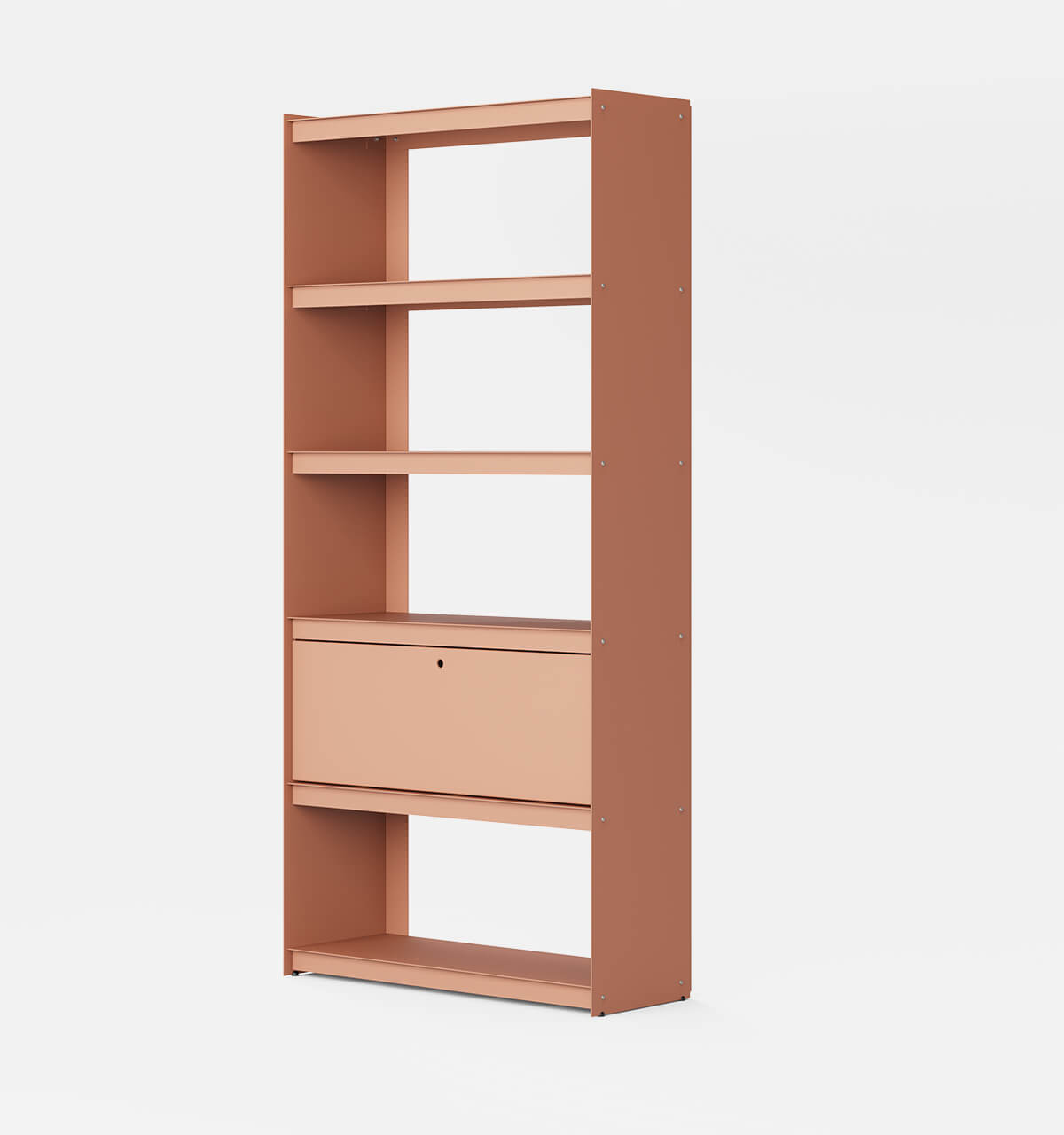 Plié Bookshelf 1 Tall Drawer Coral / 90 cm / 35 in