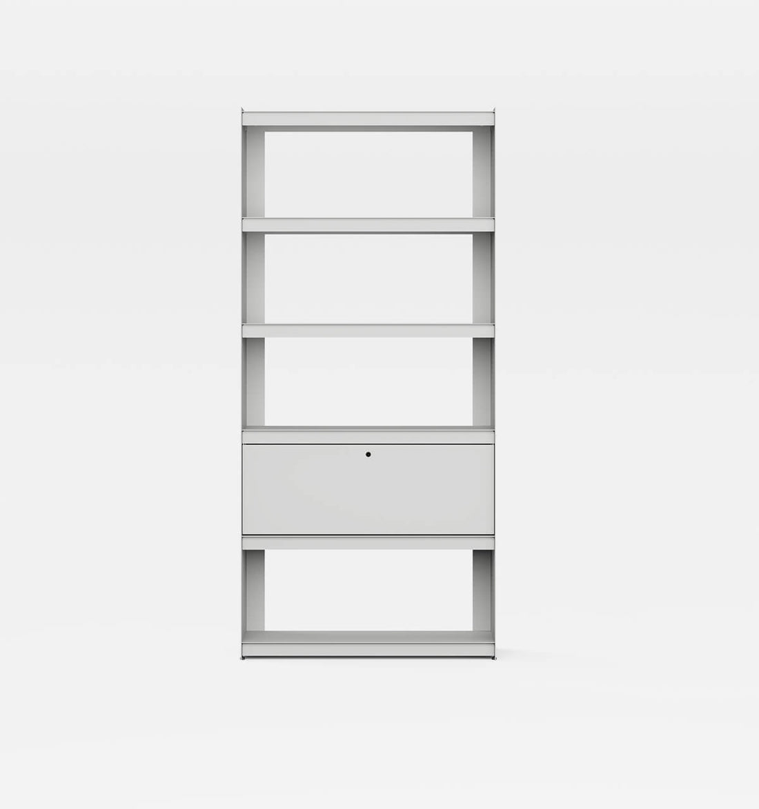 Plié Bookshelf 1 Tall Drawer Light Grey / 90 cm / 35 in