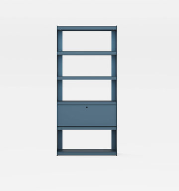 Plié Bookshelf 1 Tall Drawer Midnight Blue / 90 cm / 35 in