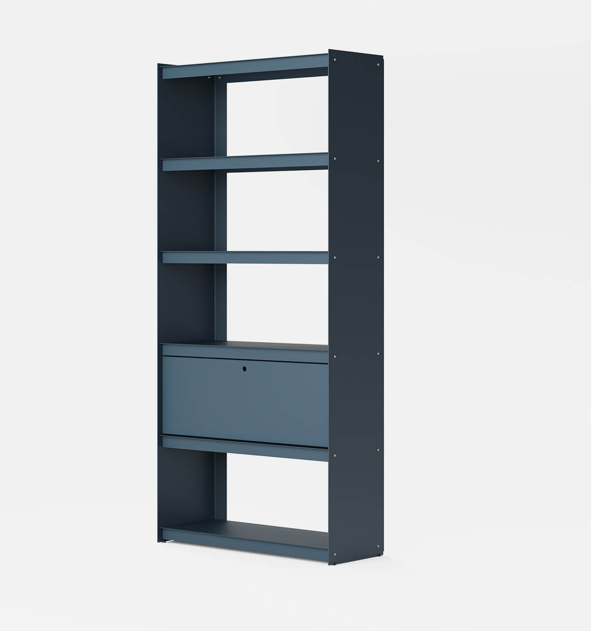 Plié Bookshelf 1 Tall Drawer Midnight Blue / 90 cm / 35 in