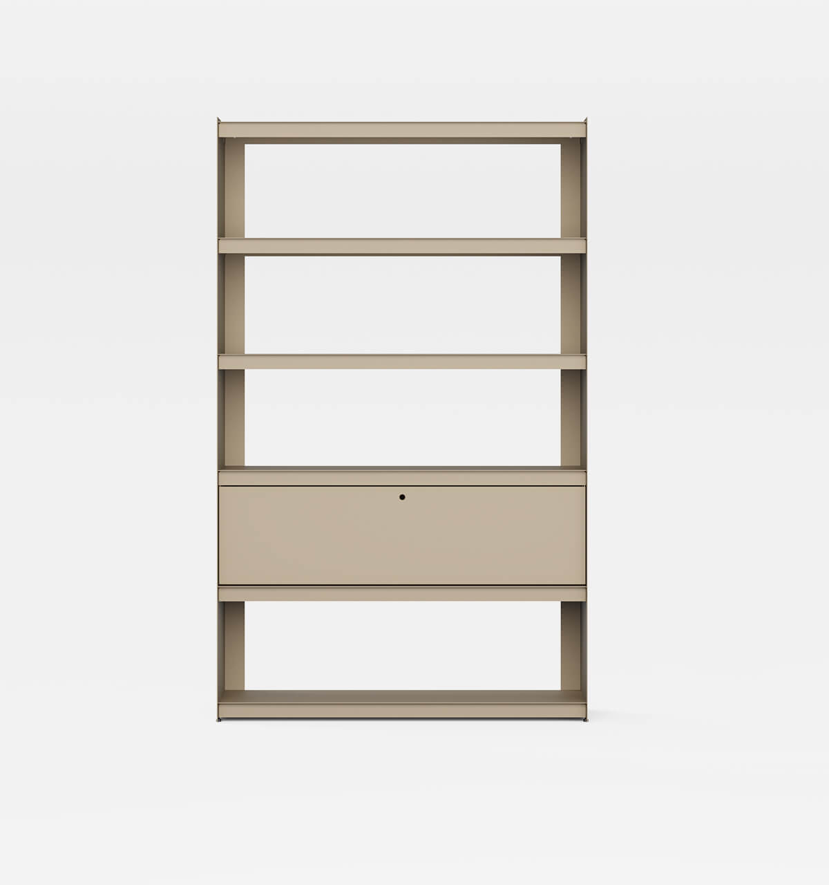 Plié Bookshelf 1 Tall Drawer Beige / 120 cm / 47 in