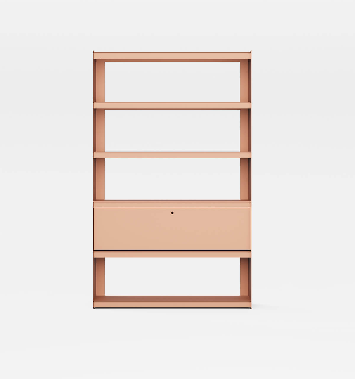 Plié Bookshelf 1 Tall Drawer Coral / 120 cm / 47 in