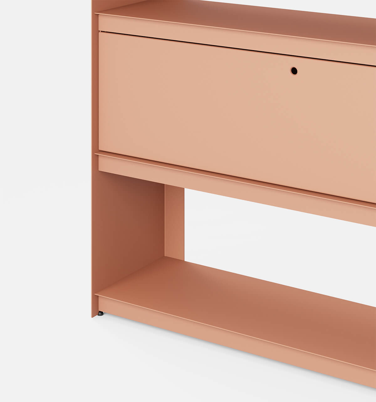 Plié Bookshelf 1 Tall Drawer Coral / 120 cm / 47 in