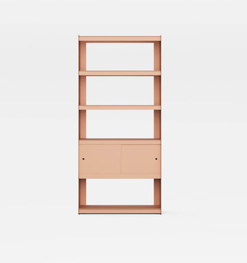 Plié Bookshelf 2 Doors Coral / 90 cm / 35 in