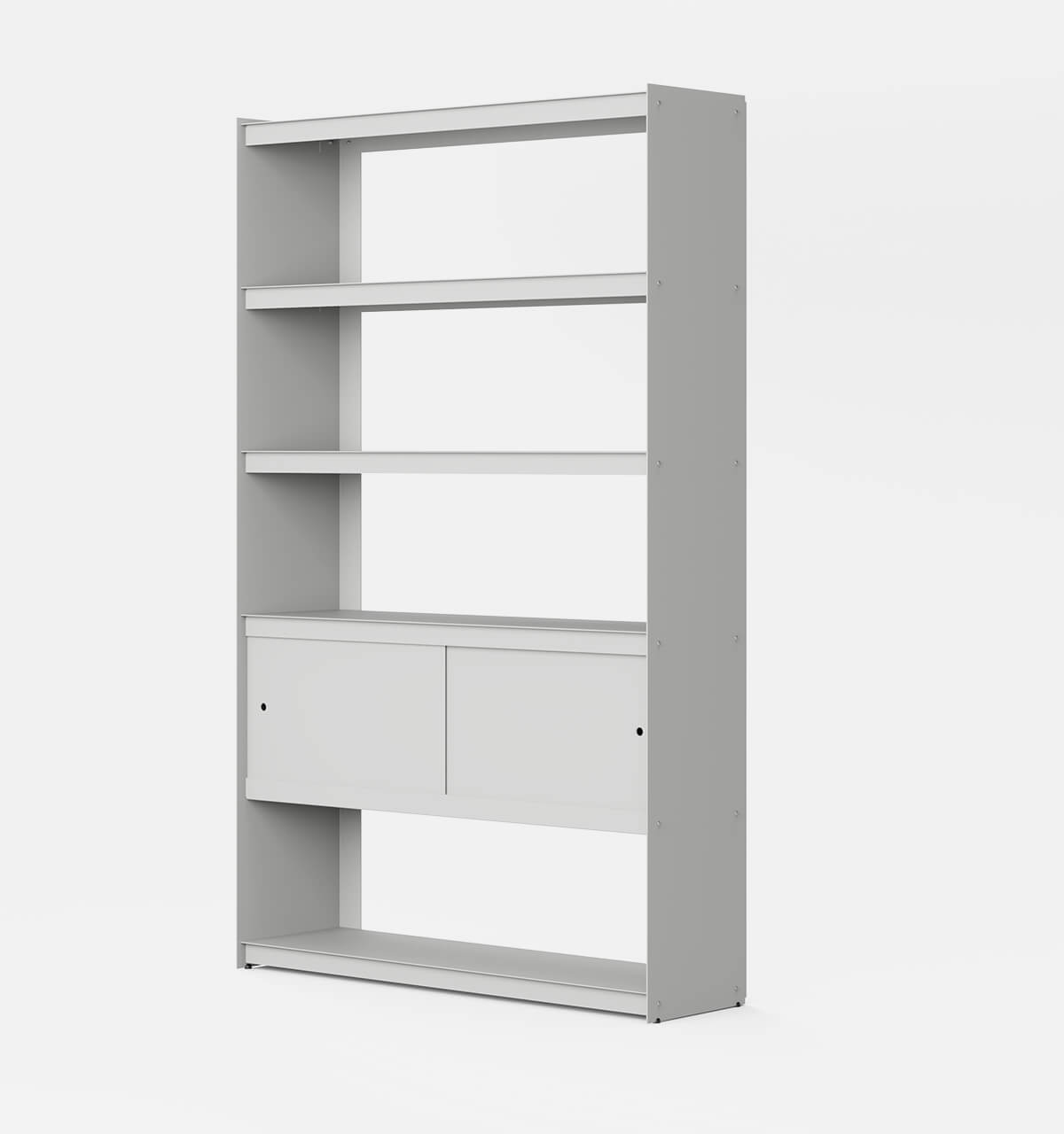 Plié Bookshelf 2 Doors Light Grey / 120 cm / 47 in