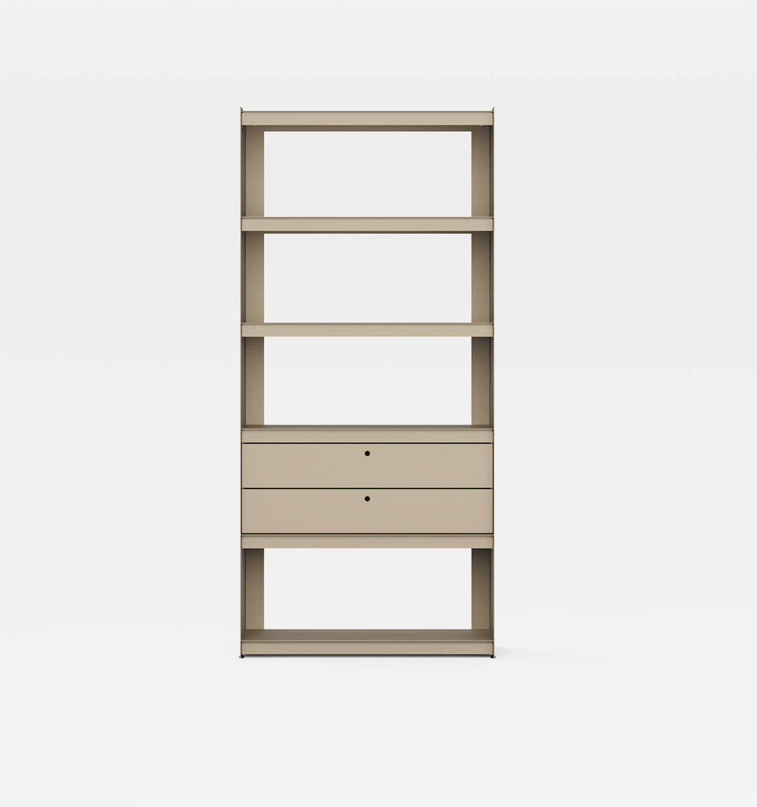 Plié Bookshelf 2 Short Drawers Beige / 90 cm / 35 in