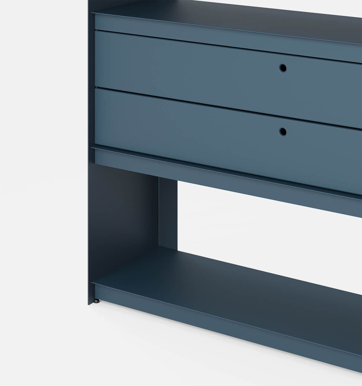 Plié Bookshelf 2 Short Drawers Midnight Blue / 120 cm / 47 in