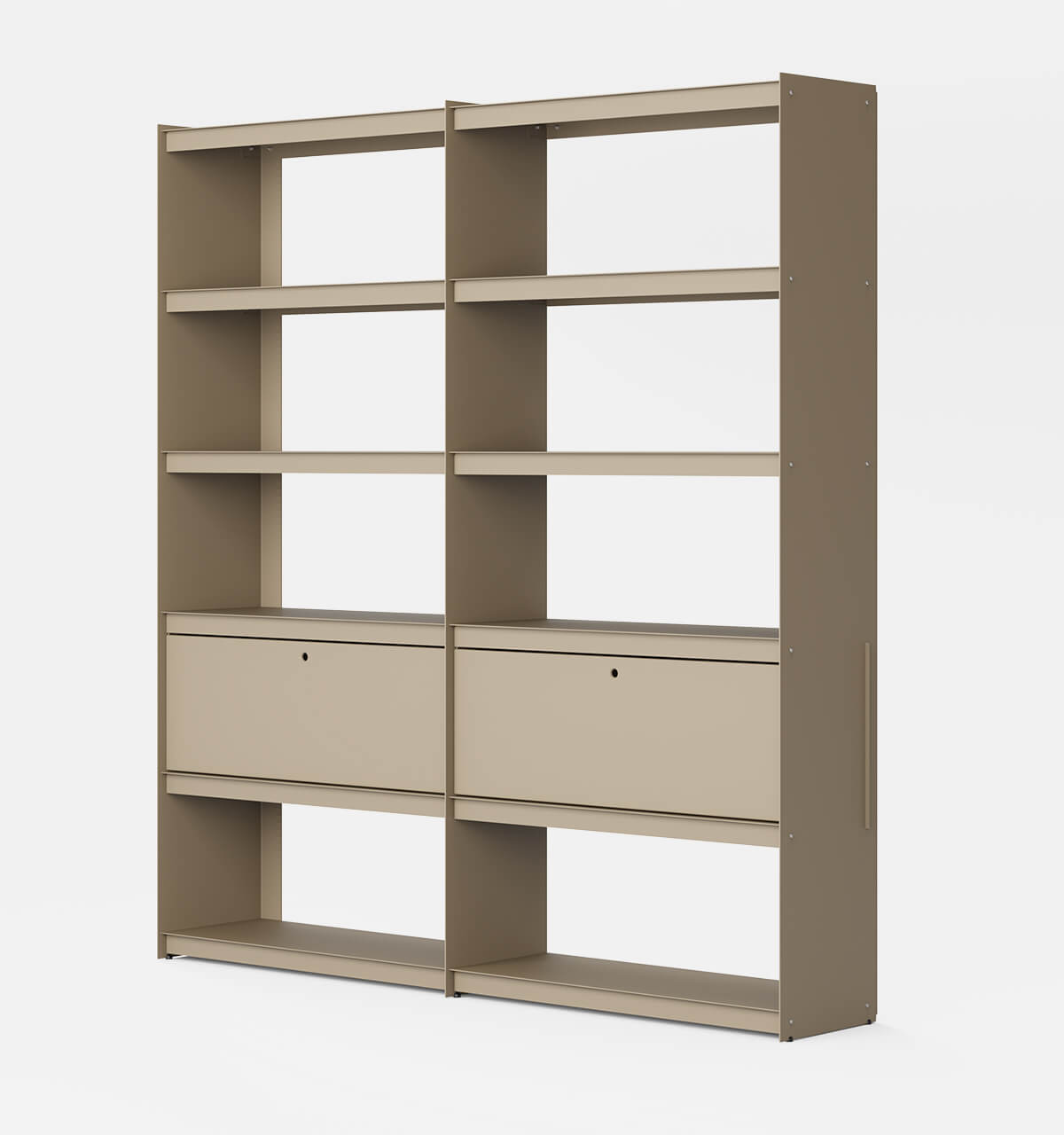 Plié Bookshelf Extension 2 Tall Drawers Beige / 180 cm / 70 in