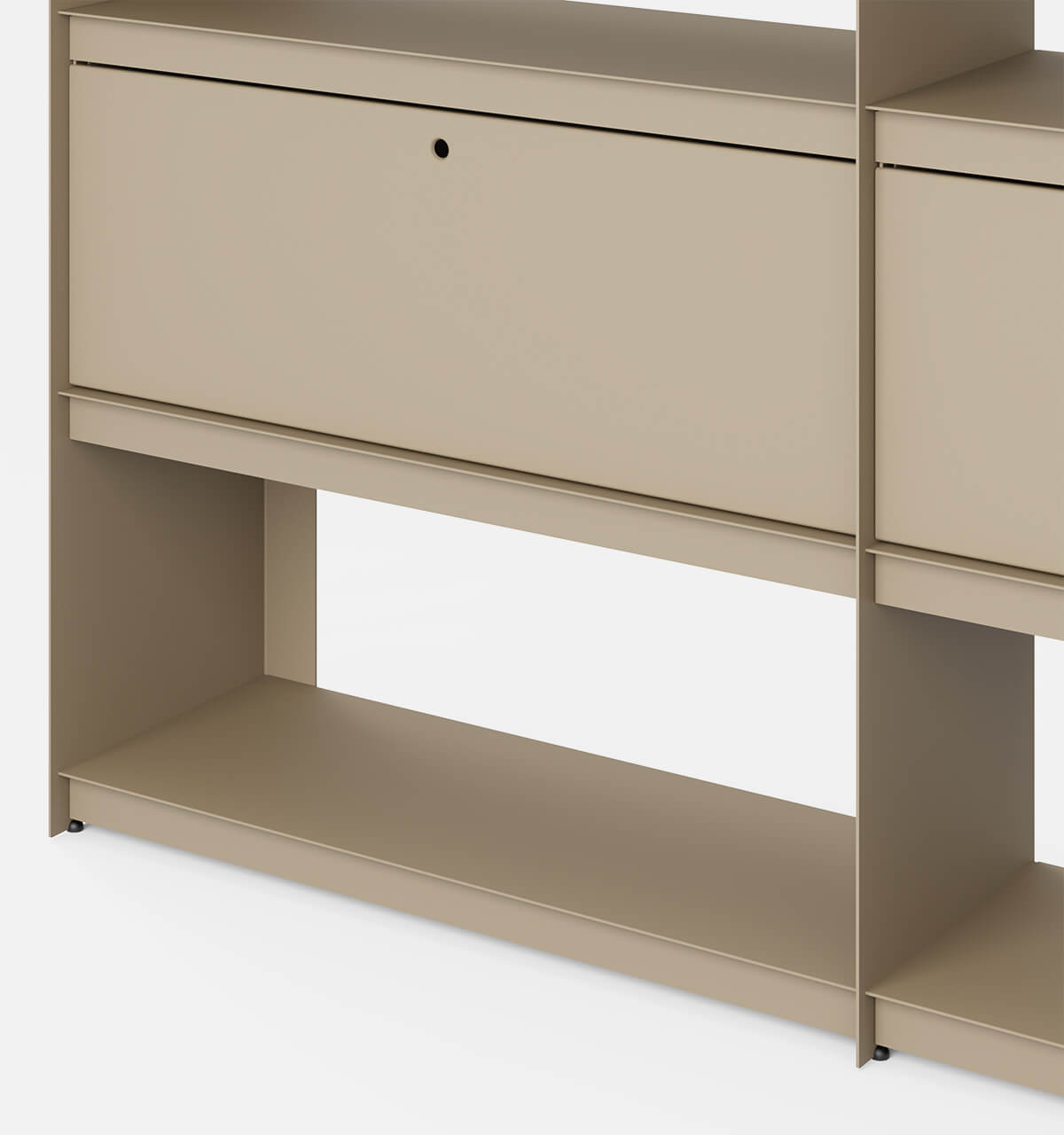 Plié Bookshelf Extension 2 Tall Drawers Beige / 180 cm / 70 in