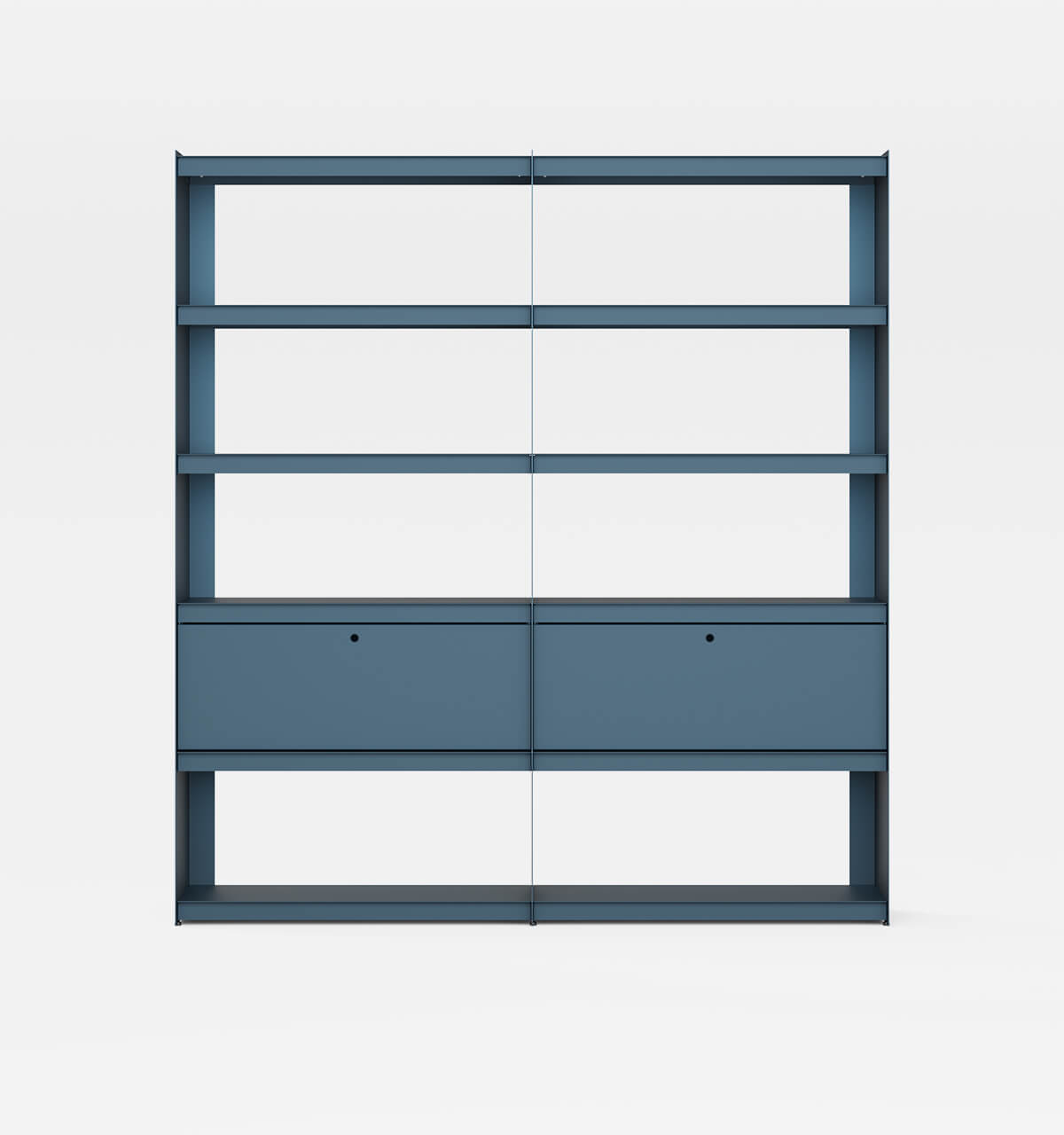 Plié Bookshelf Extension 2 Tall Drawers Midnight Blue / 180 cm / 70 in