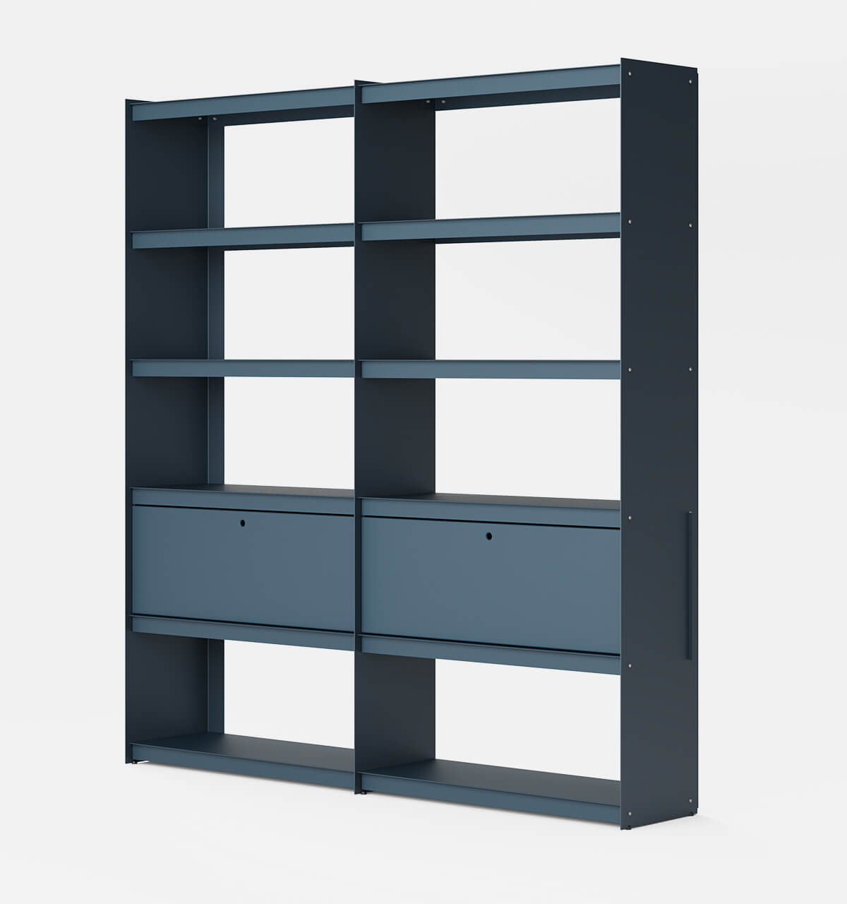 Plié Bookshelf Extension 2 Tall Drawers Midnight Blue / 180 cm / 70 in