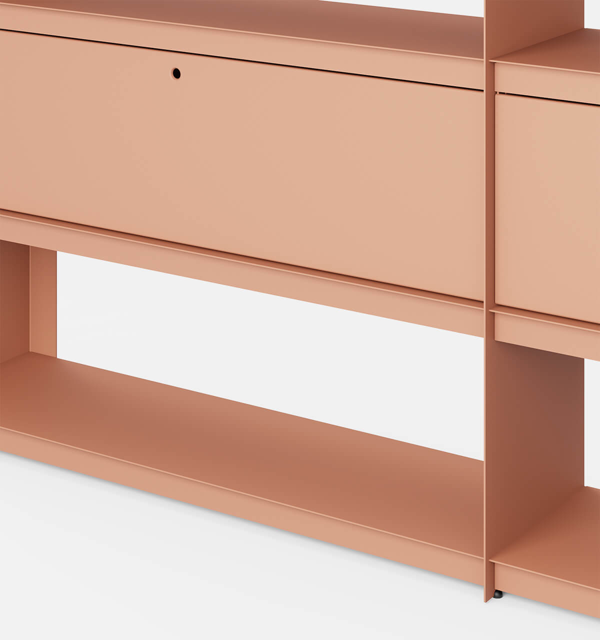 Plié Bookshelf Extension 2 Tall Drawers Coral / 240 cm / 94 in