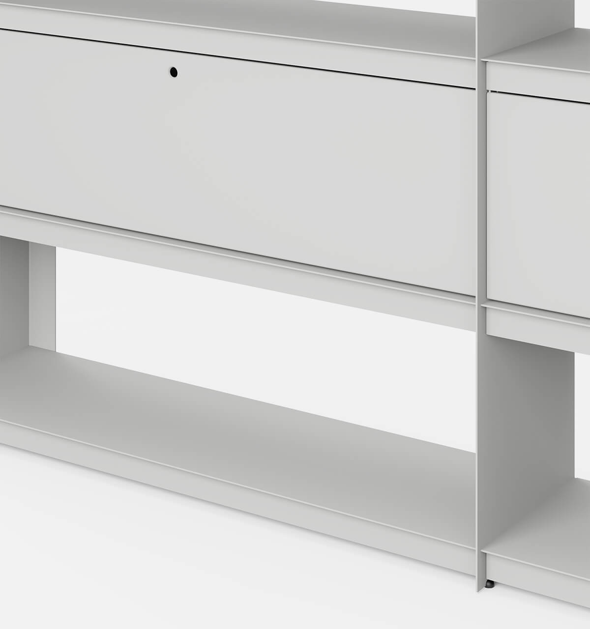 Plié Bookshelf Extension 2 Tall Drawers Light Grey / 240 cm / 94 in