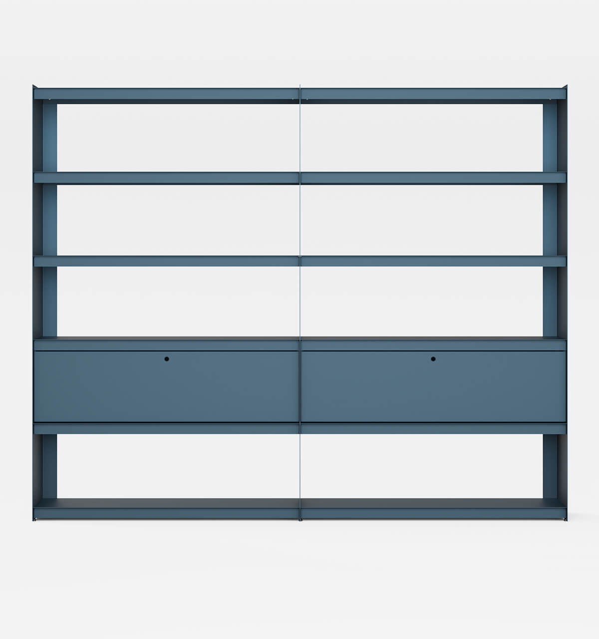 Plié Bookshelf Extension 2 Tall Drawers Midnight Blue / 240 cm / 94 in
