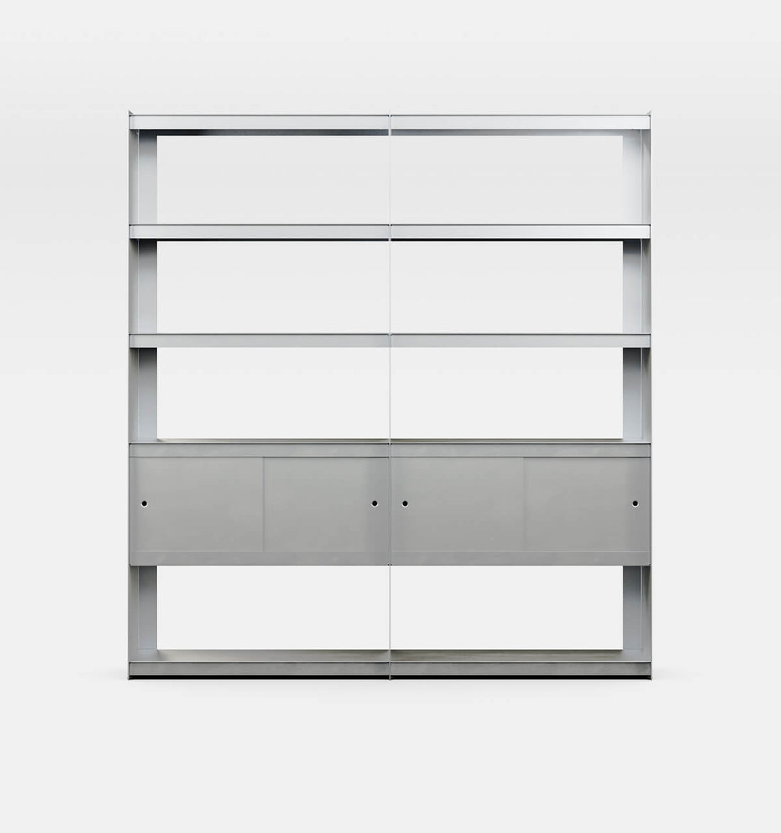 Plié Bookshelf Extension 4 Doors Brushed Aluminium / 180 cm / 70 in