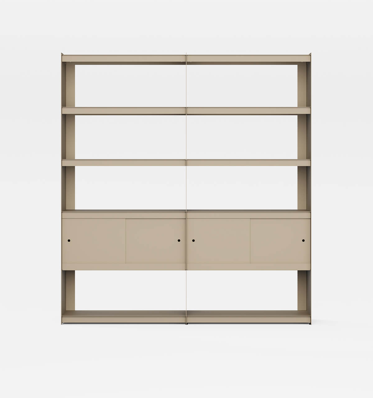 Plié Bookshelf Extension 4 Doors Beige / 180 cm / 70 in