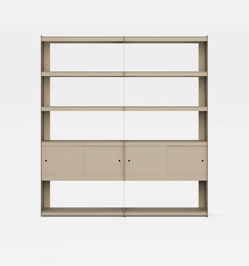 Plié Bookshelf Extension 4 Doors Beige / 180 cm / 70 in