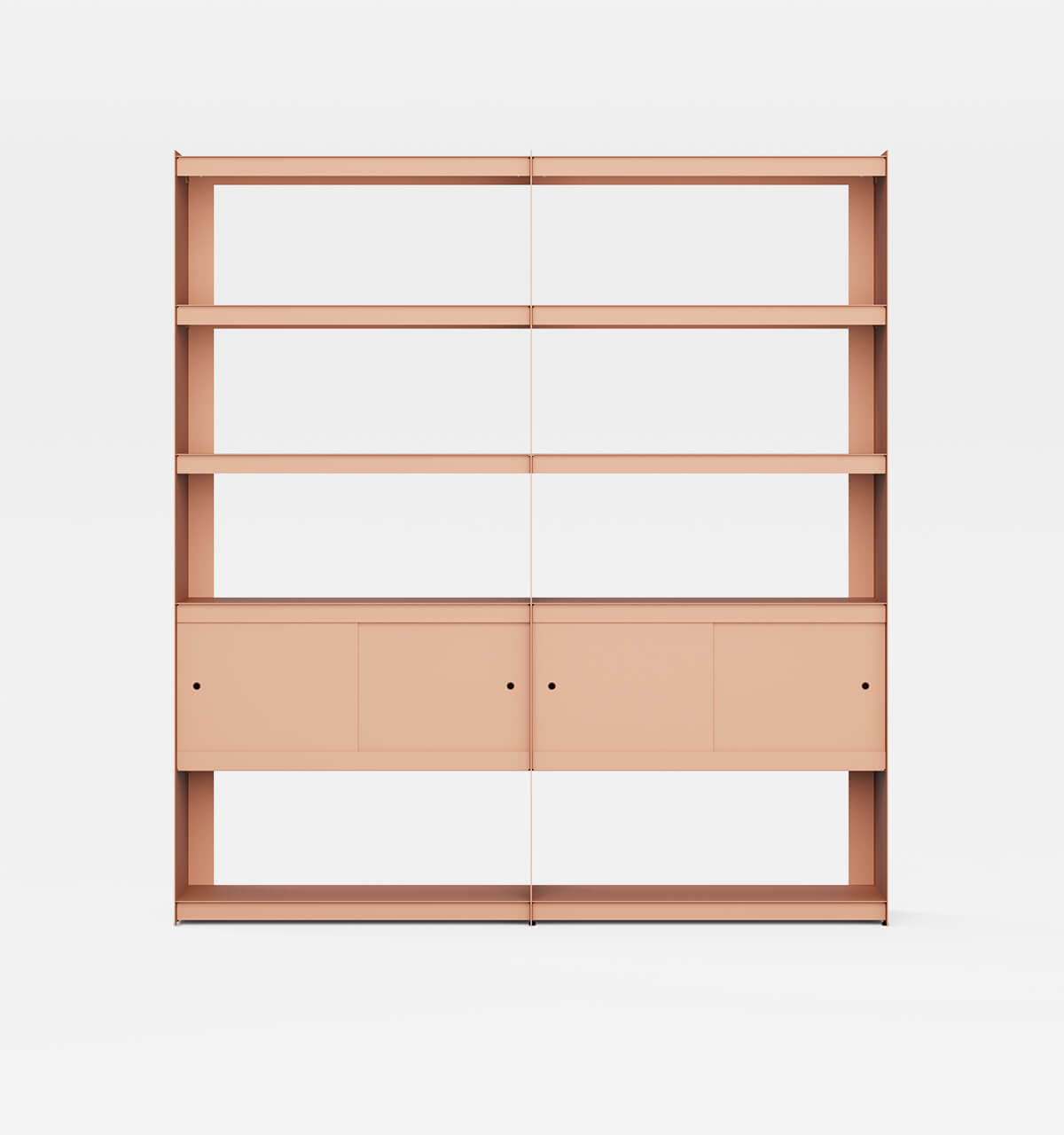 Plié Bookshelf Extension 4 Doors Coral / 180 cm / 70 in