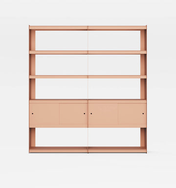 Plié Bookshelf Extension 4 Doors Coral / 180 cm / 70 in