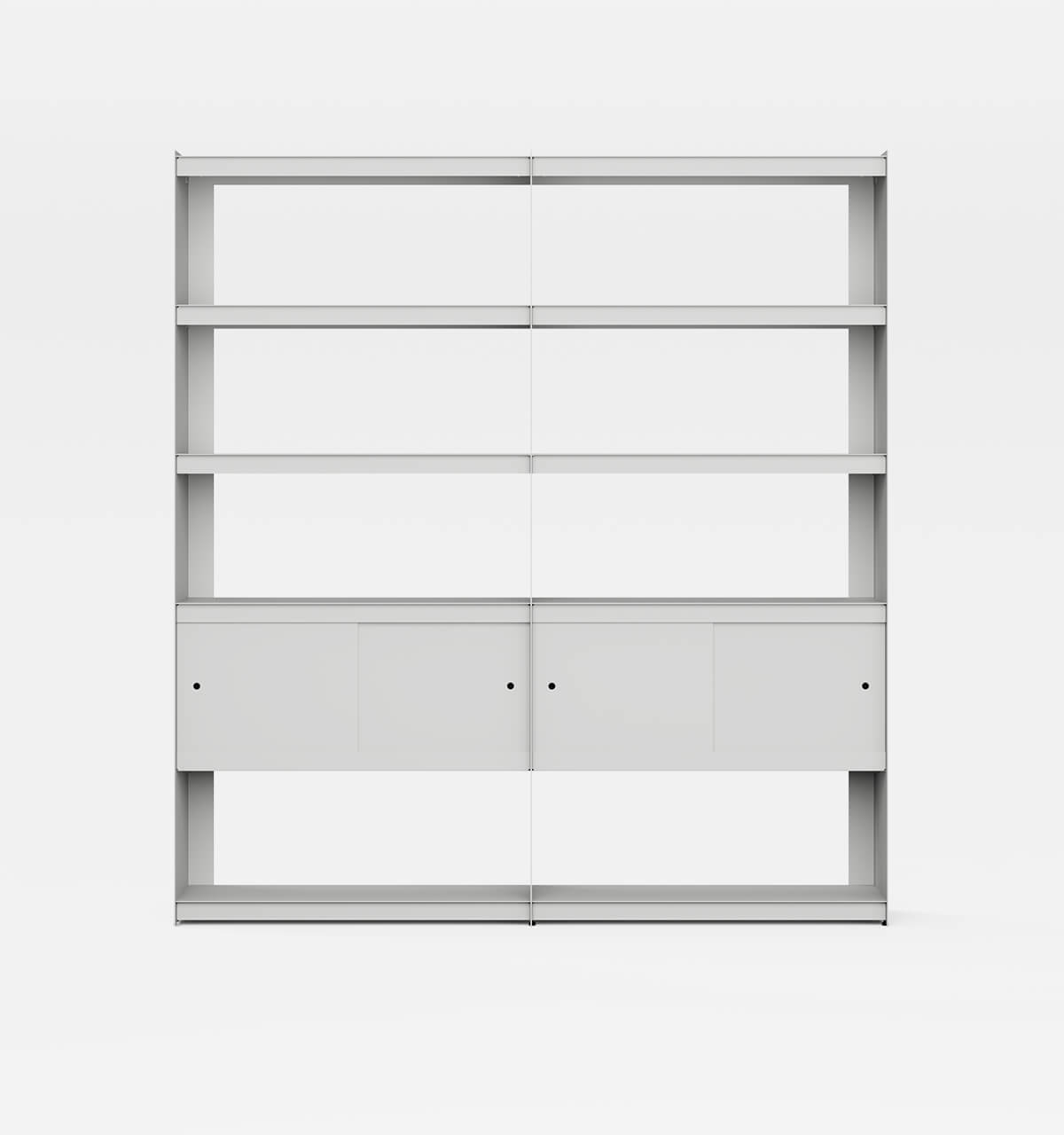 Plié Bookshelf Extension 4 Doors Light Grey / 180 cm / 70 in