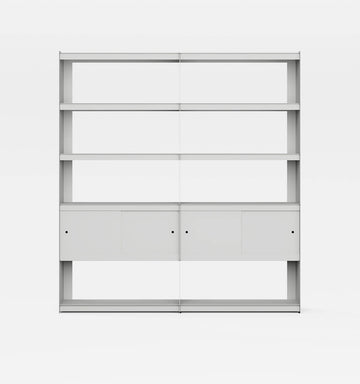 Plié Bookshelf Extension 4 Doors Light Grey / 180 cm / 70 in