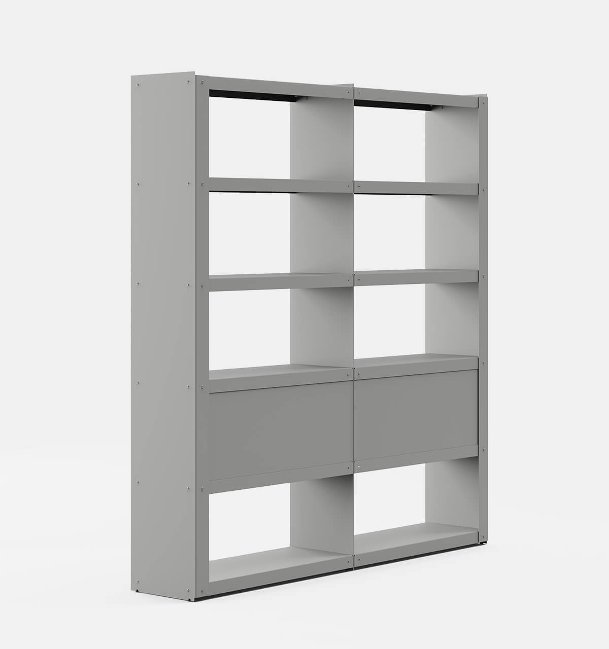 Plié Bookshelf Extension 4 Doors Light Grey / 180 cm / 70 in