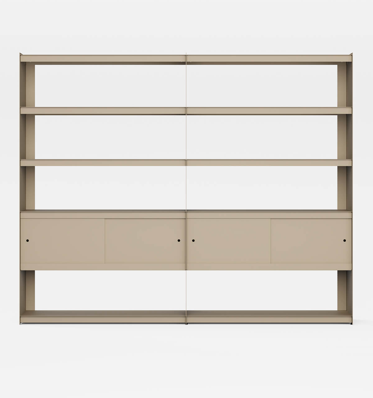 Plié Bookshelf Extension 4 Doors Beige / 240 cm / 94 in