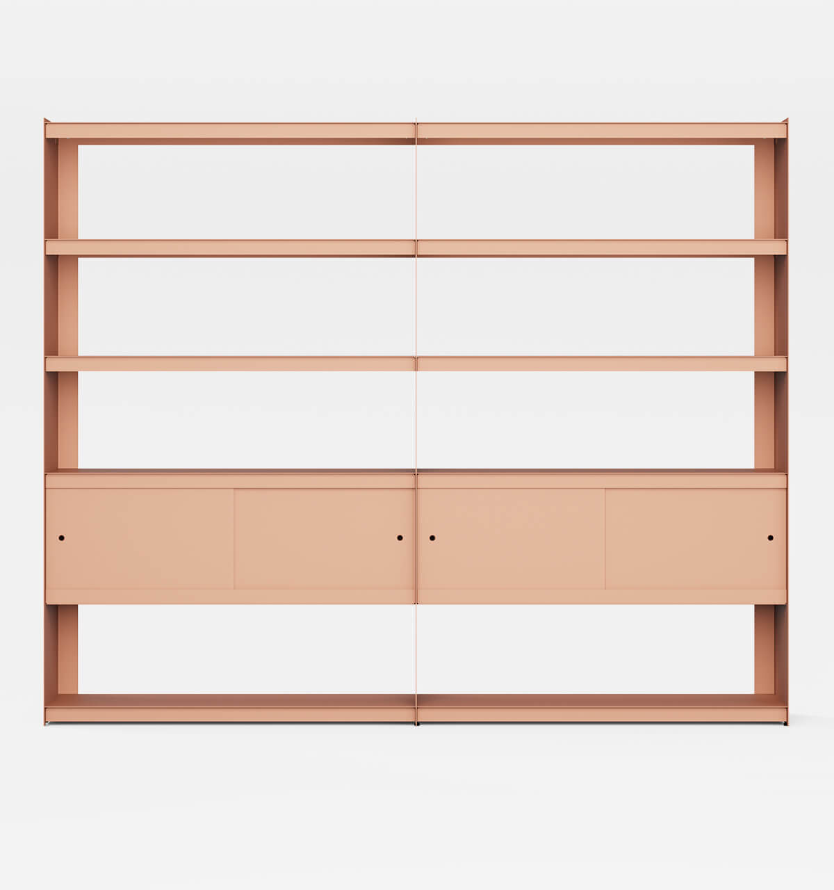 Plié Bookshelf Extension 4 Doors Coral / 240 cm / 94 in