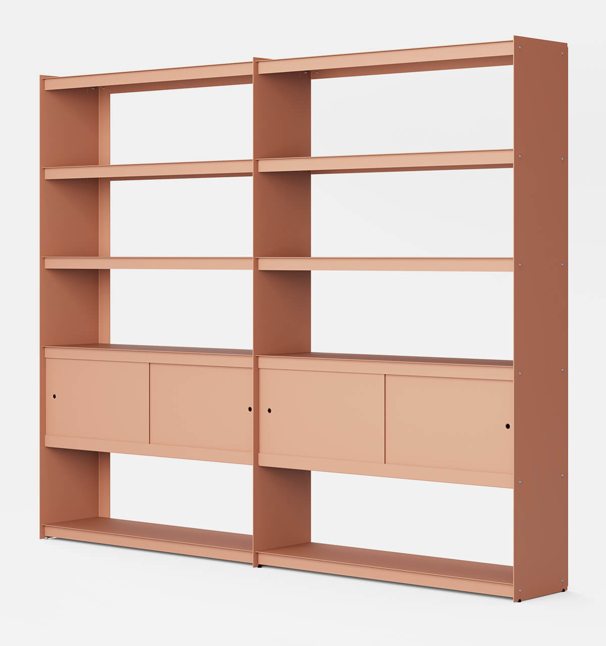 Plié Bookshelf Extension 4 Doors Coral / 240 cm / 94 in
