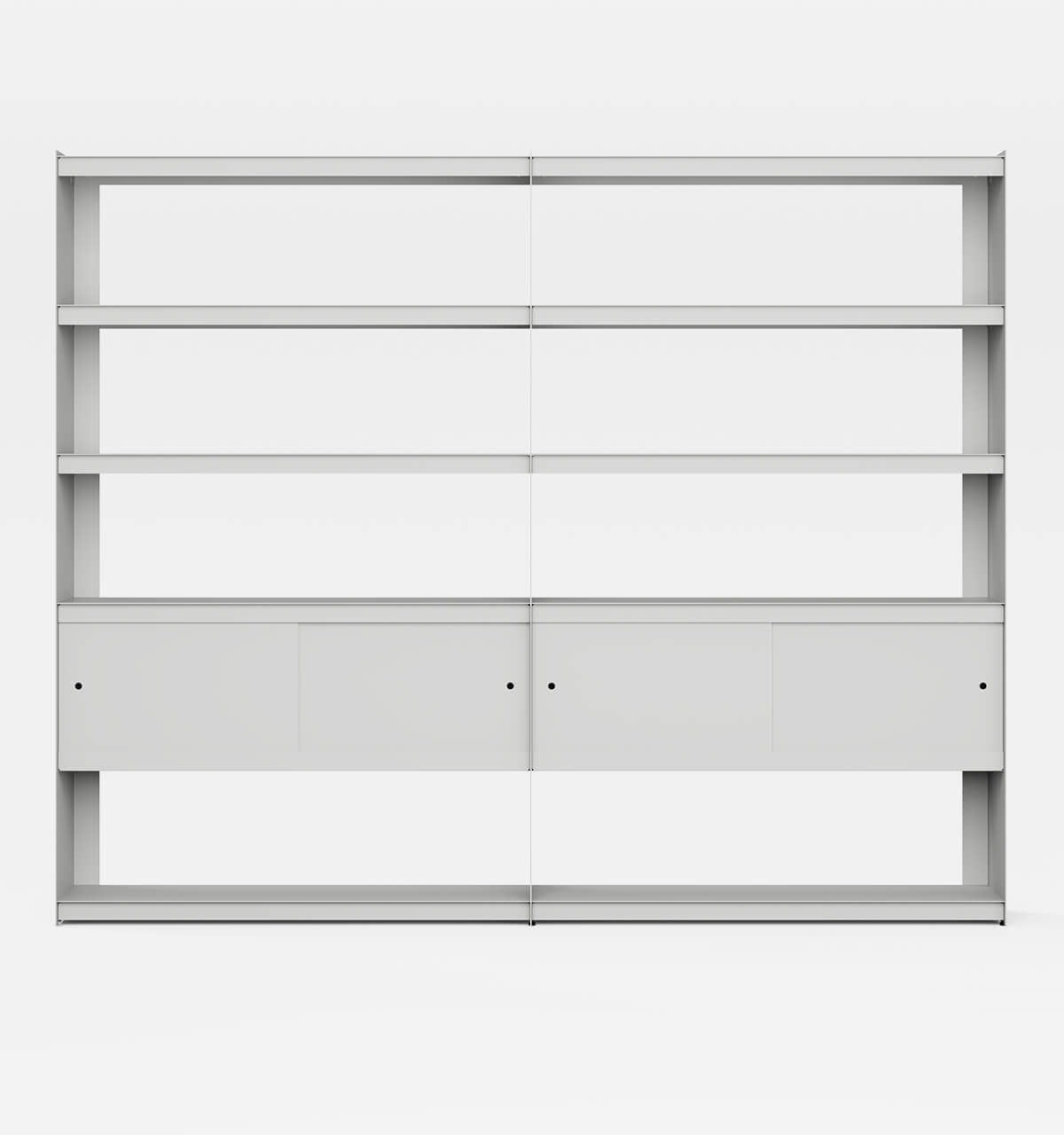 Plié Bookshelf Extension 4 Doors Light Grey / 240 cm / 94 in