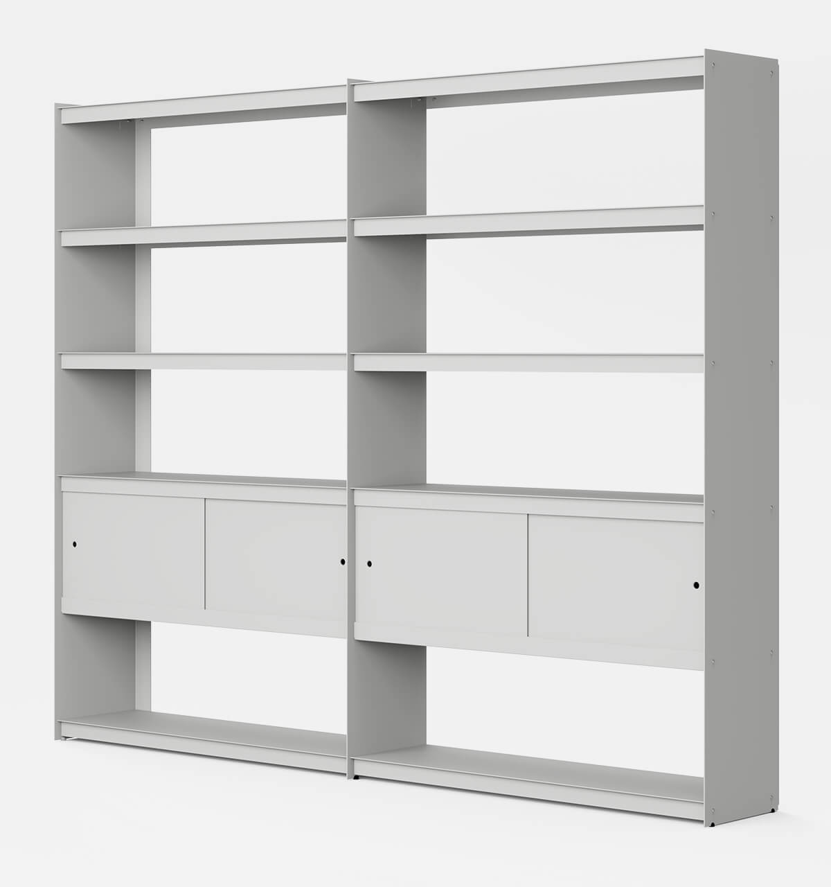 Plié Bookshelf Extension 4 Doors Light Grey / 240 cm / 94 in