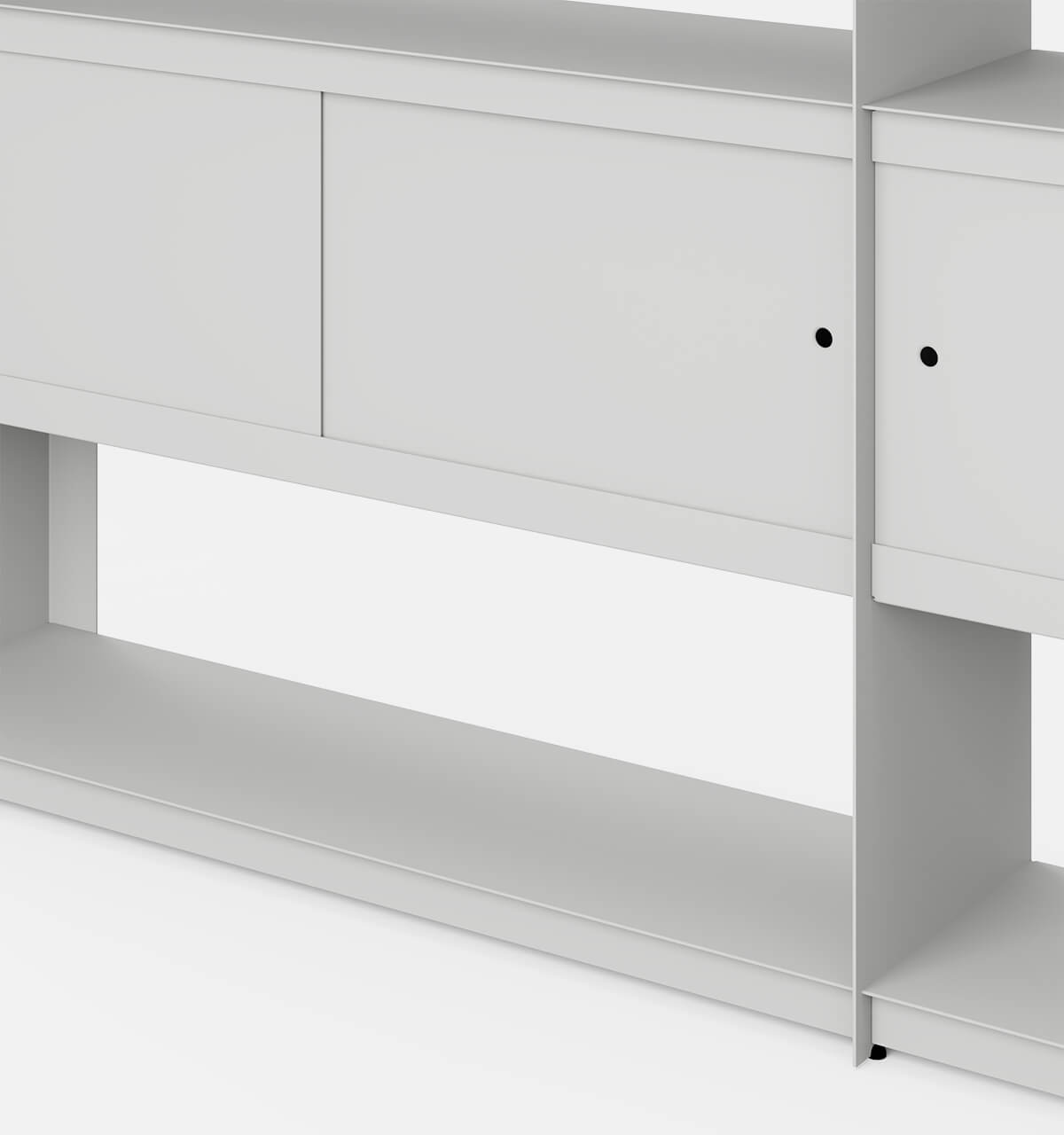 Plié Bookshelf Extension 4 Doors Light Grey / 240 cm / 94 in