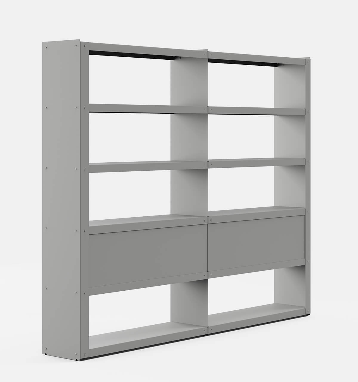 Plié Bookshelf Extension 4 Doors Light Grey / 240 cm / 94 in