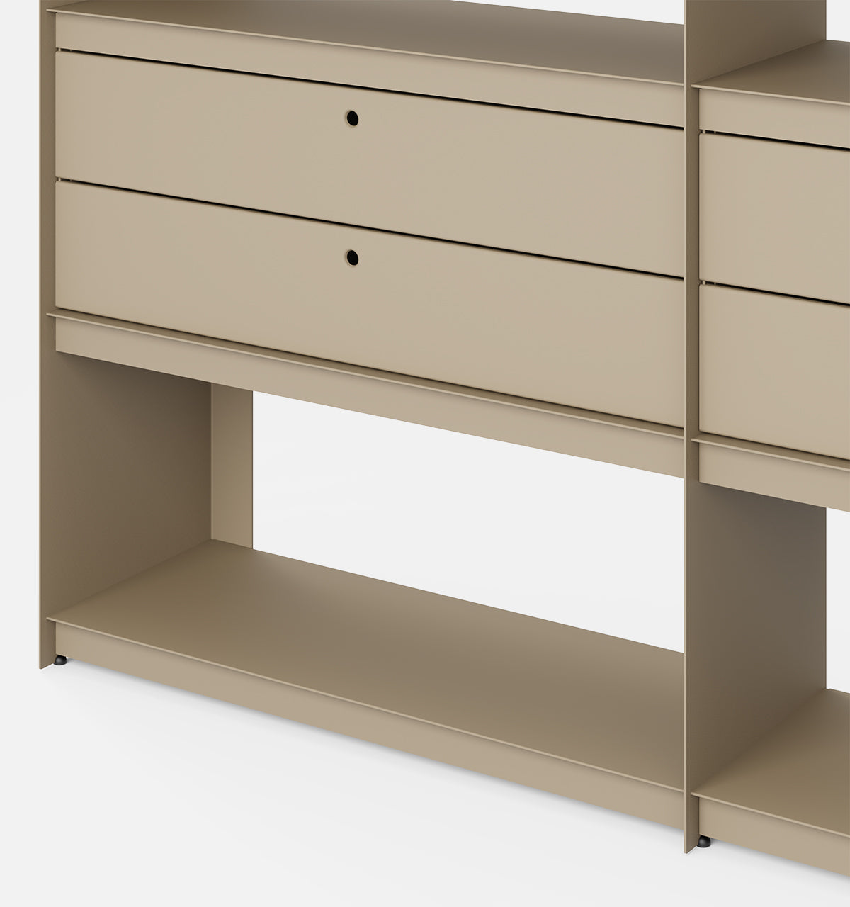 Plié Bookshelf Extension 4 Short Drawers Beige / 180 cm / 70 in