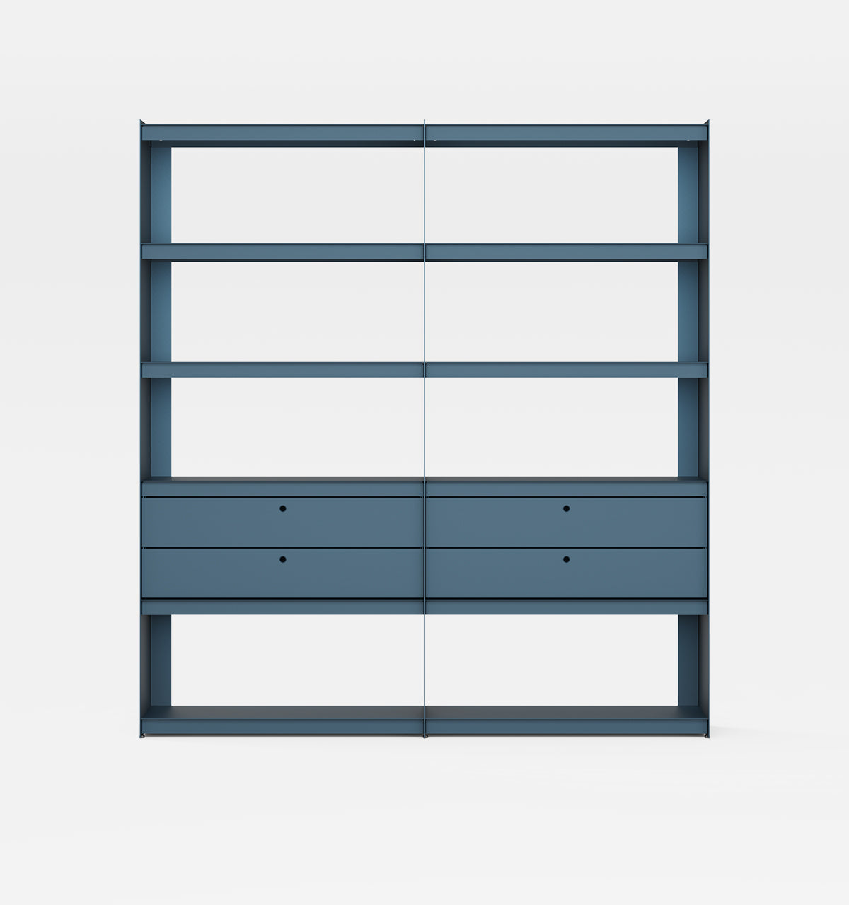 Plié Bookshelf Extension 4 Short Drawers Midnight Blue / 180 cm / 70 in