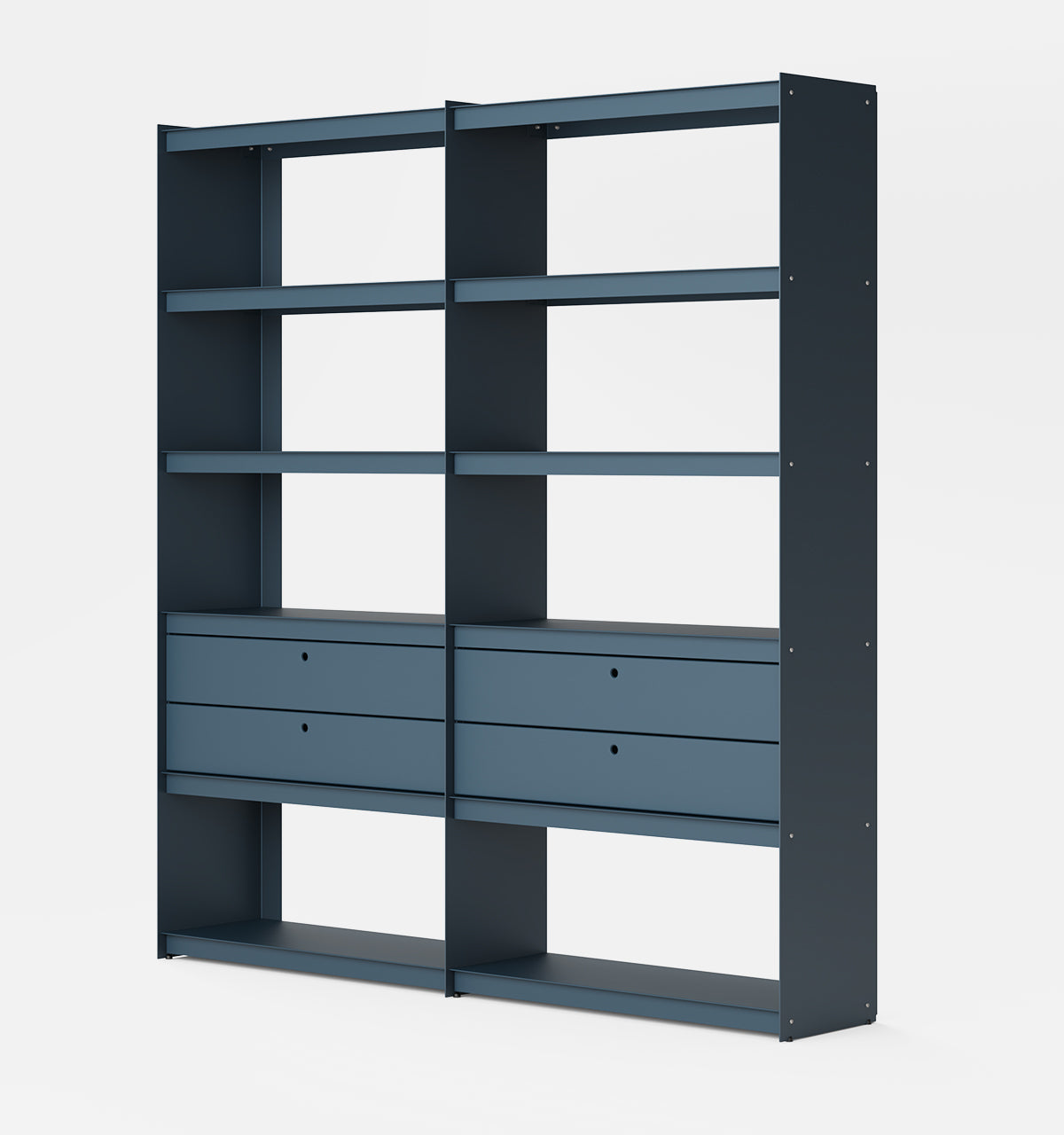 Plié Bookshelf Extension 4 Short Drawers Midnight Blue / 180 cm / 70 in