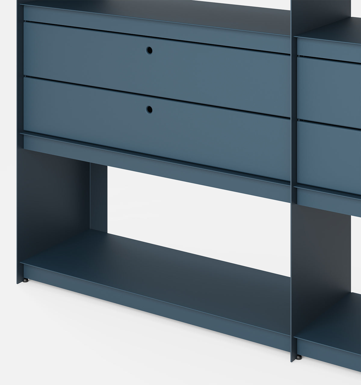 Plié Bookshelf Extension 4 Short Drawers Midnight Blue / 180 cm / 70 in