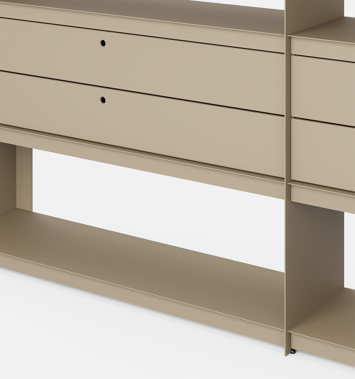 Plié Bookshelf Extension 4 Short Drawers Beige / 240 cm / 94 in