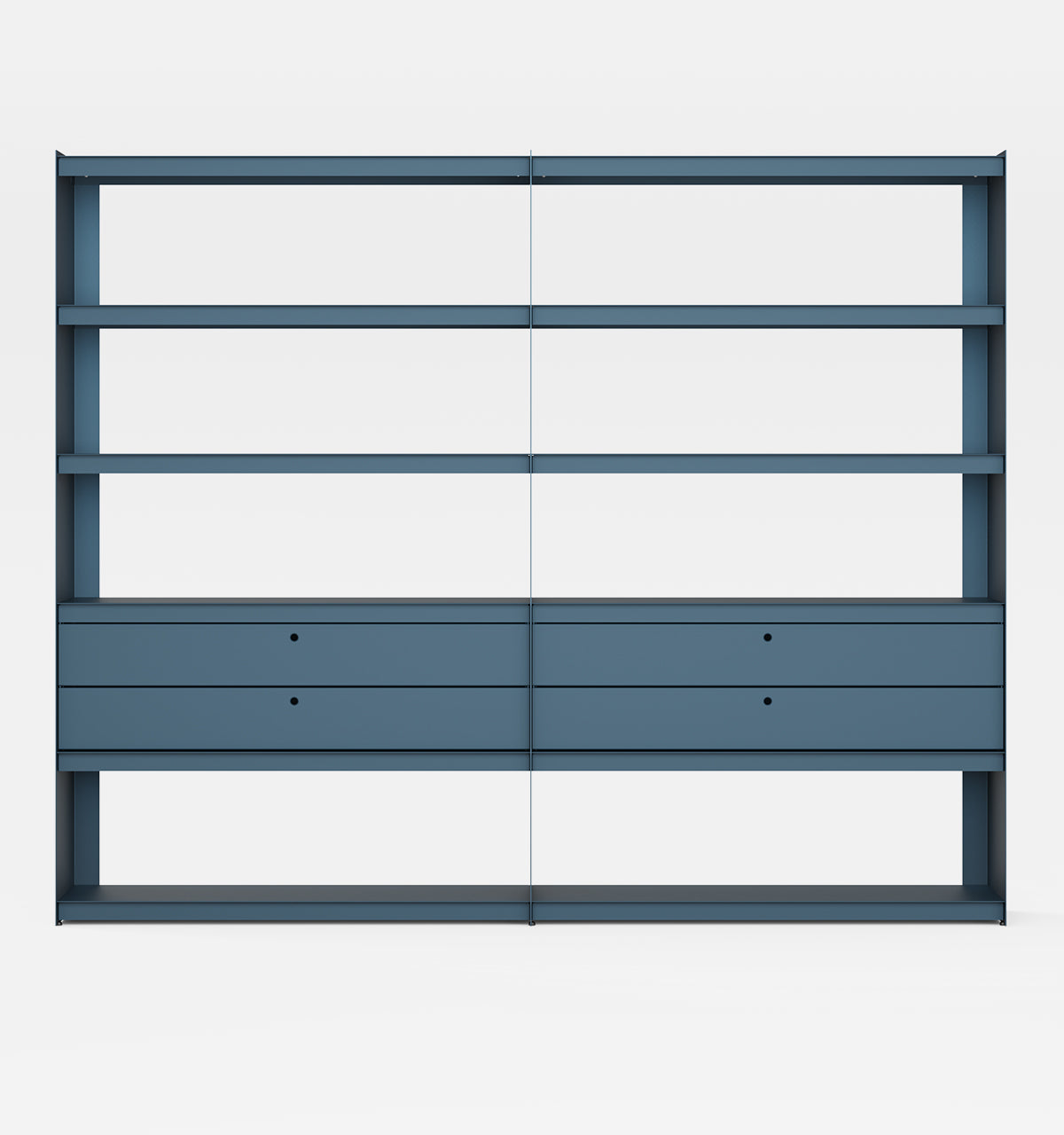 Plié Bookshelf Extension 4 Short Drawers Midnight Blue / 240 cm / 94 in