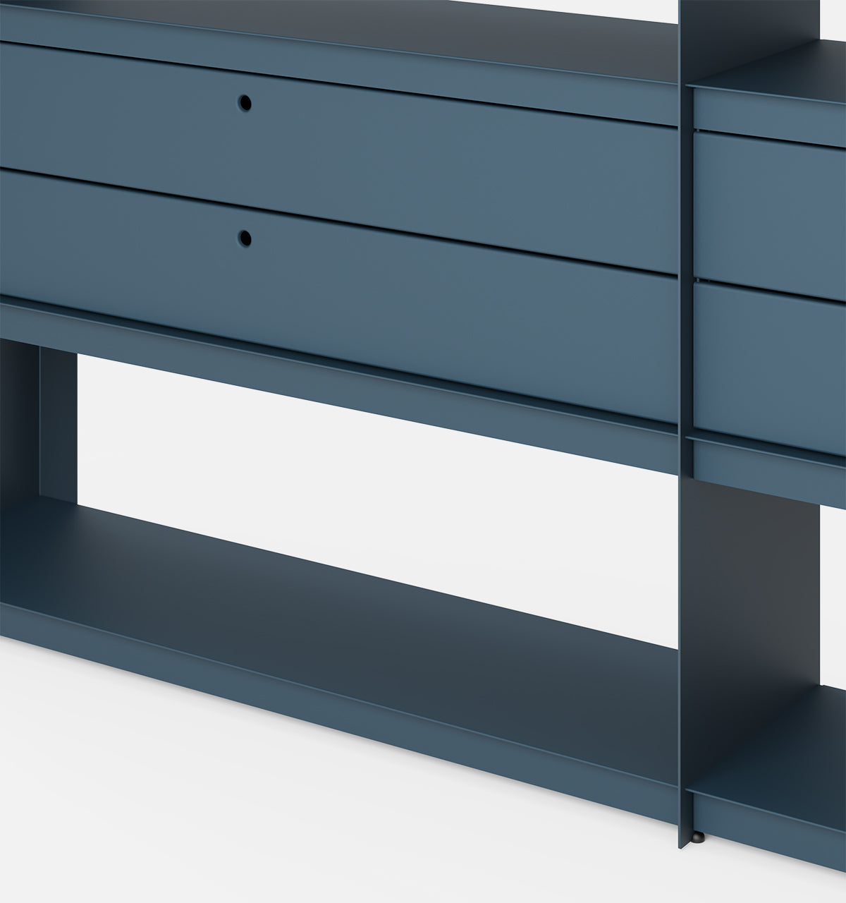 Plié Bookshelf Extension 4 Short Drawers Midnight Blue / 240 cm / 94 in