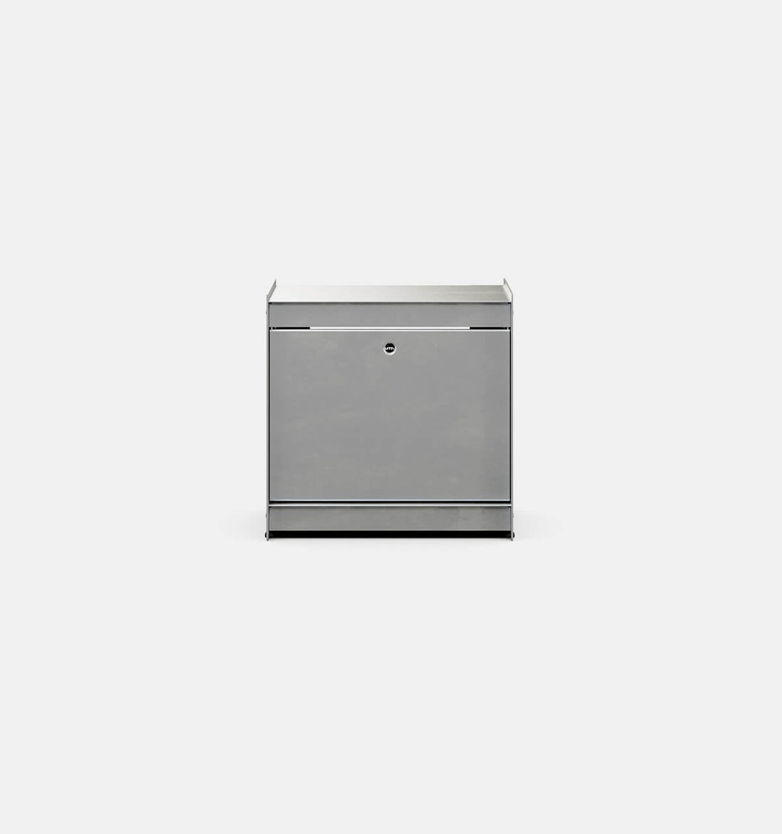 Plié Side Table 1 Tall Drawer Brushed Aluminium / 45 cm