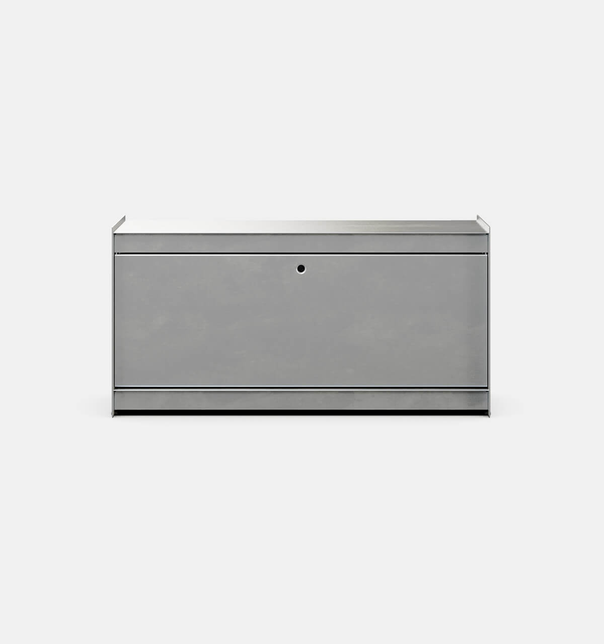 Plié Floor Unit 1 Tall Drawer Brushed Aluminium / 90 cm / 35 in