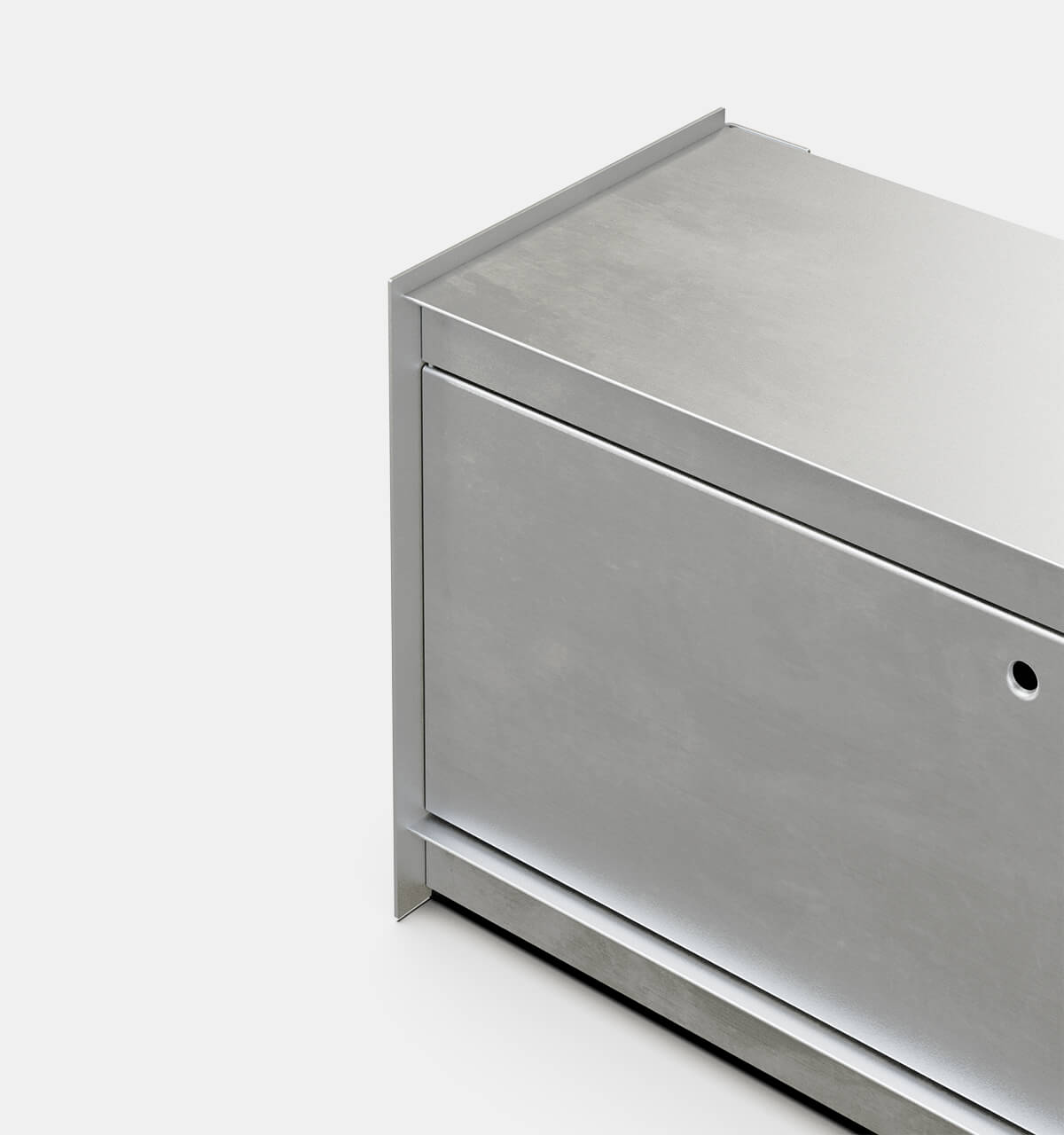 Plié Floor Unit 1 Tall Drawer Brushed Aluminium / 90 cm / 35 in