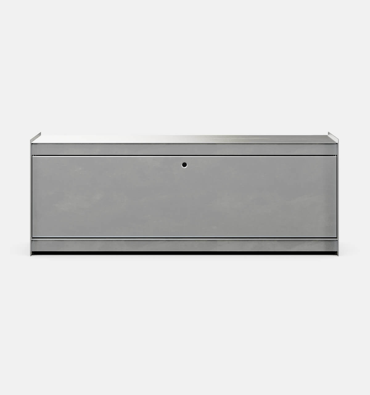 Plié Floor Unit 1 Tall Drawer Brushed Aluminium / 120 cm / 47 in