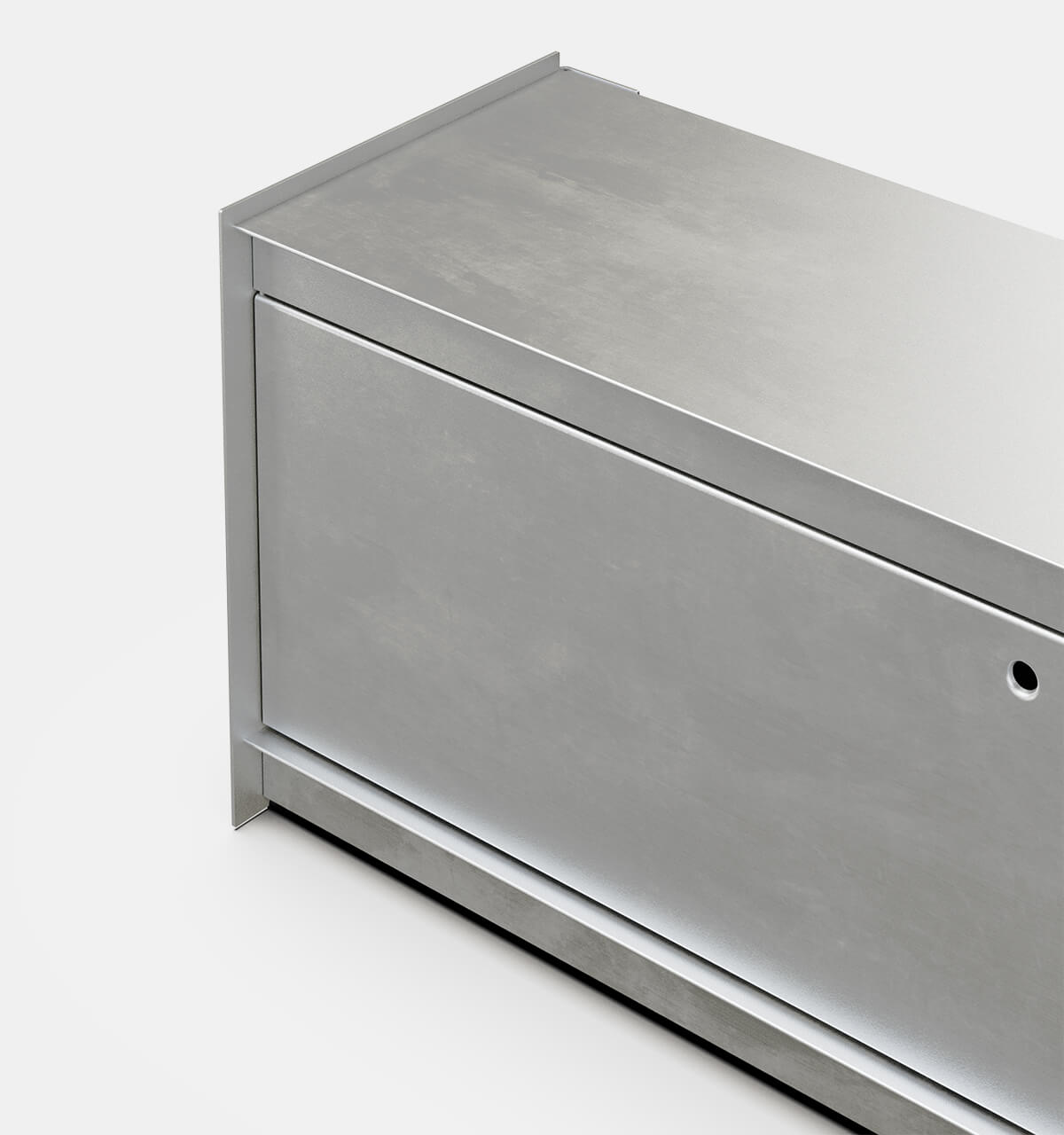 Plié Floor Unit 1 Tall Drawer Brushed Aluminium / 120 cm / 47 in